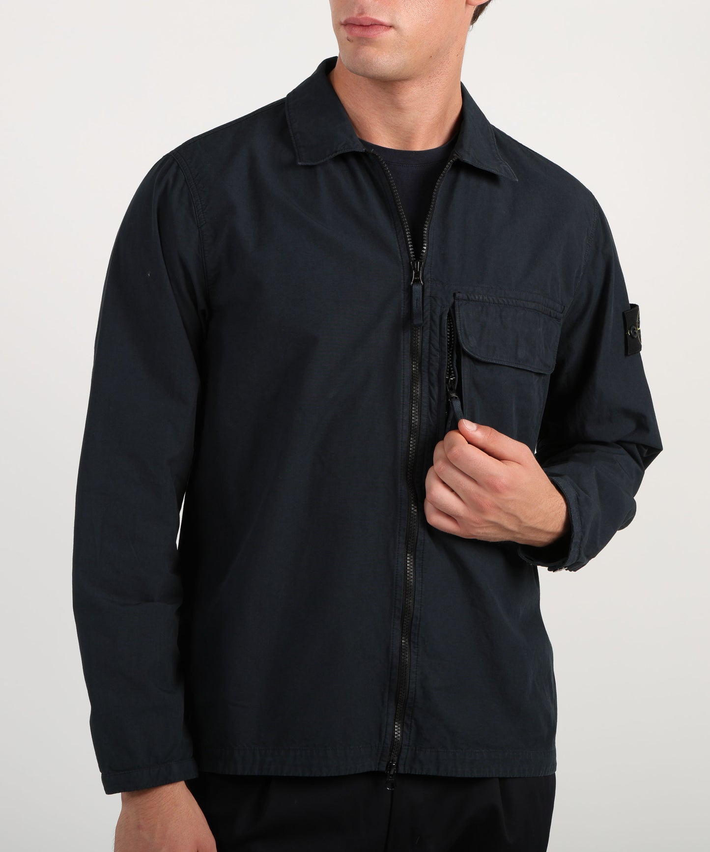 STONE ISLAND Overshirt con tasca sul petto
