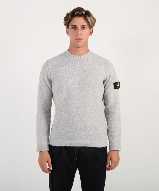 STONE ISLAND Maglia girocollo con texture garzata
