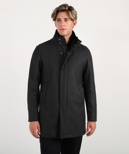 HERNO Cappotto leggero in lana vergine pettinata RWS con imbottitura in poliestere