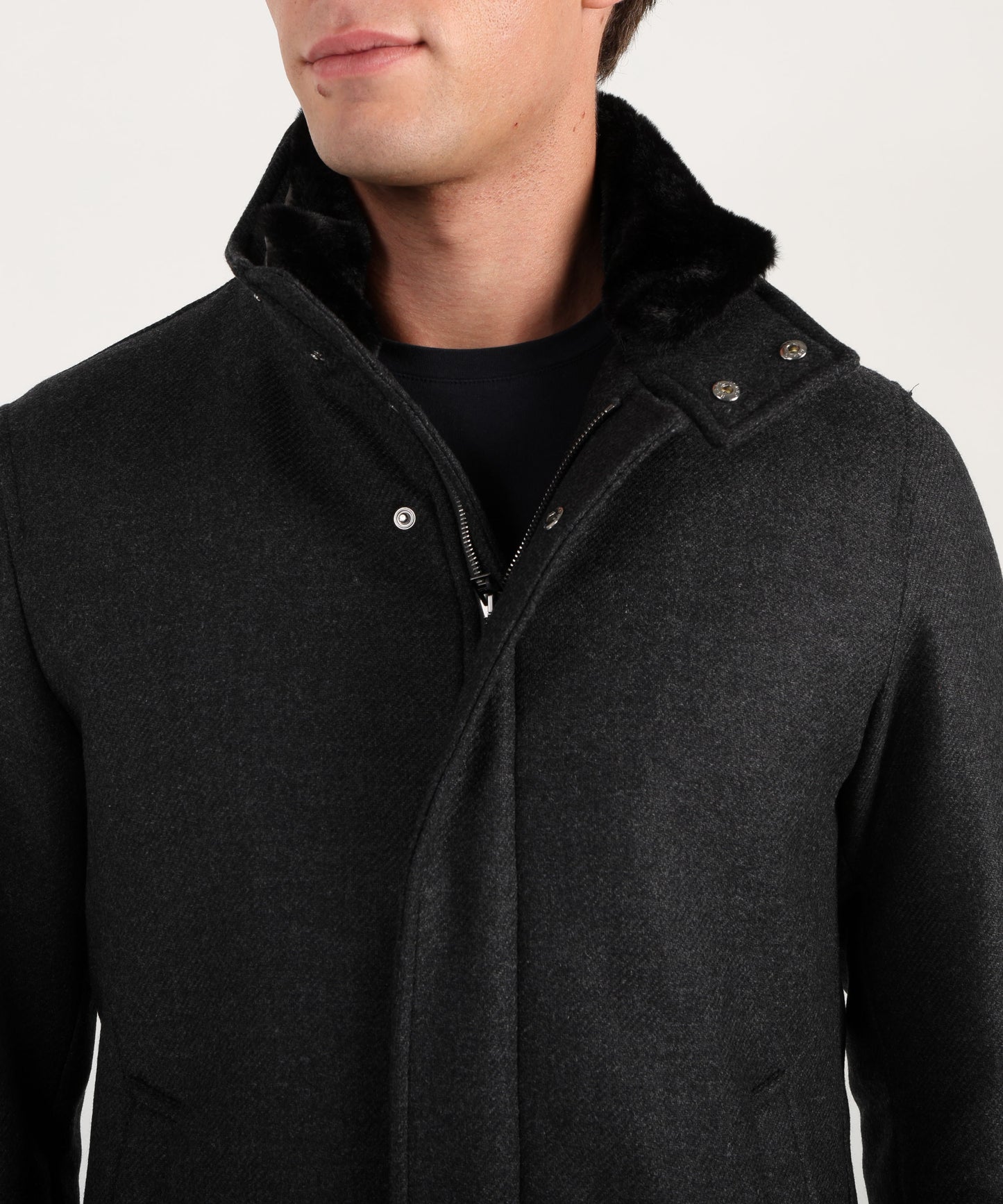 HERNO Cappotto leggero in lana vergine pettinata RWS con imbottitura in poliestere