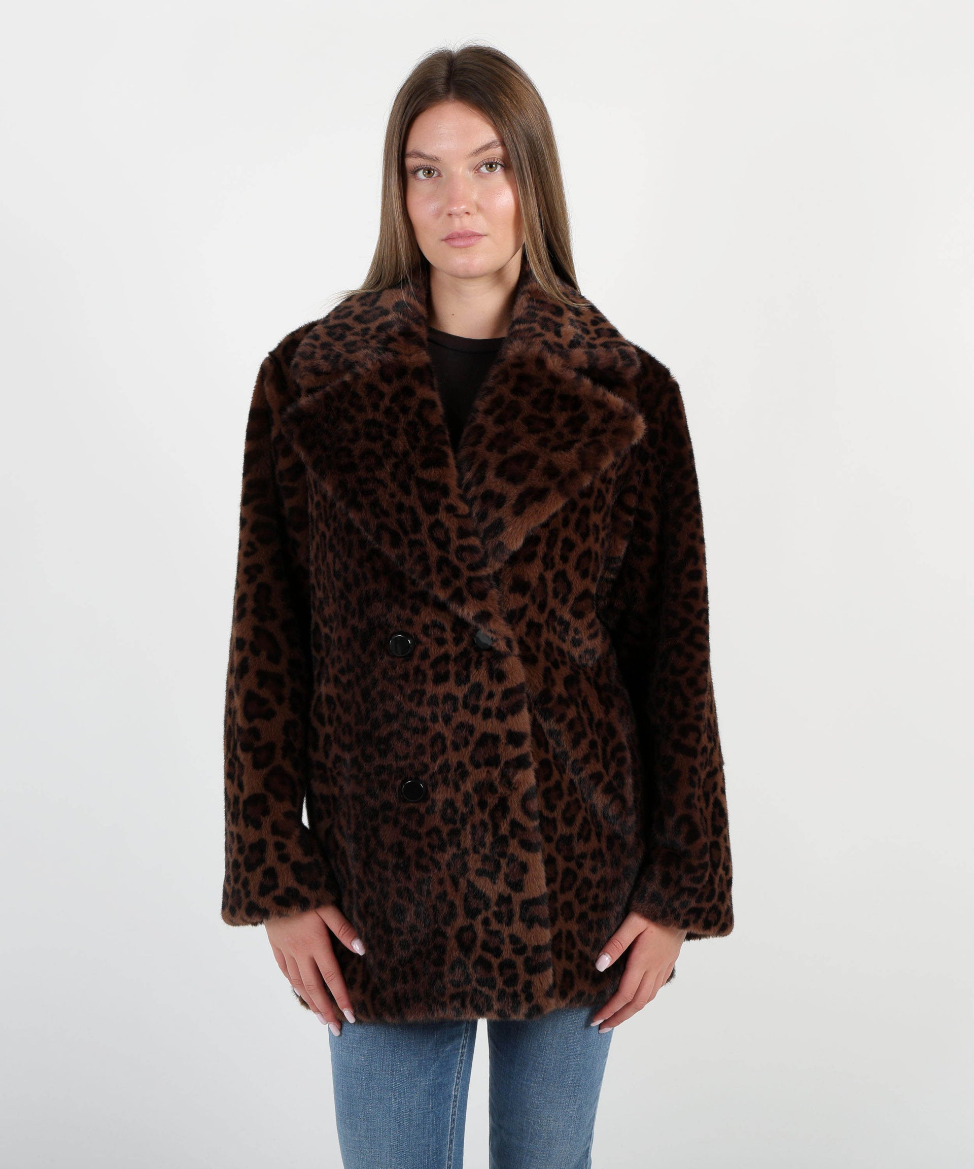 RIBKOFF Cappotto pelliccia maculata