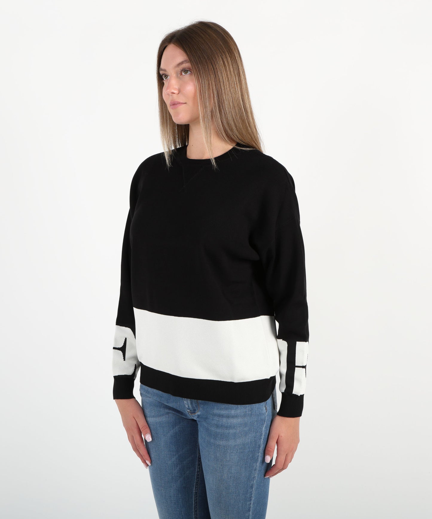 ELISABETTA FRANCHI Maglia girocollo con bande