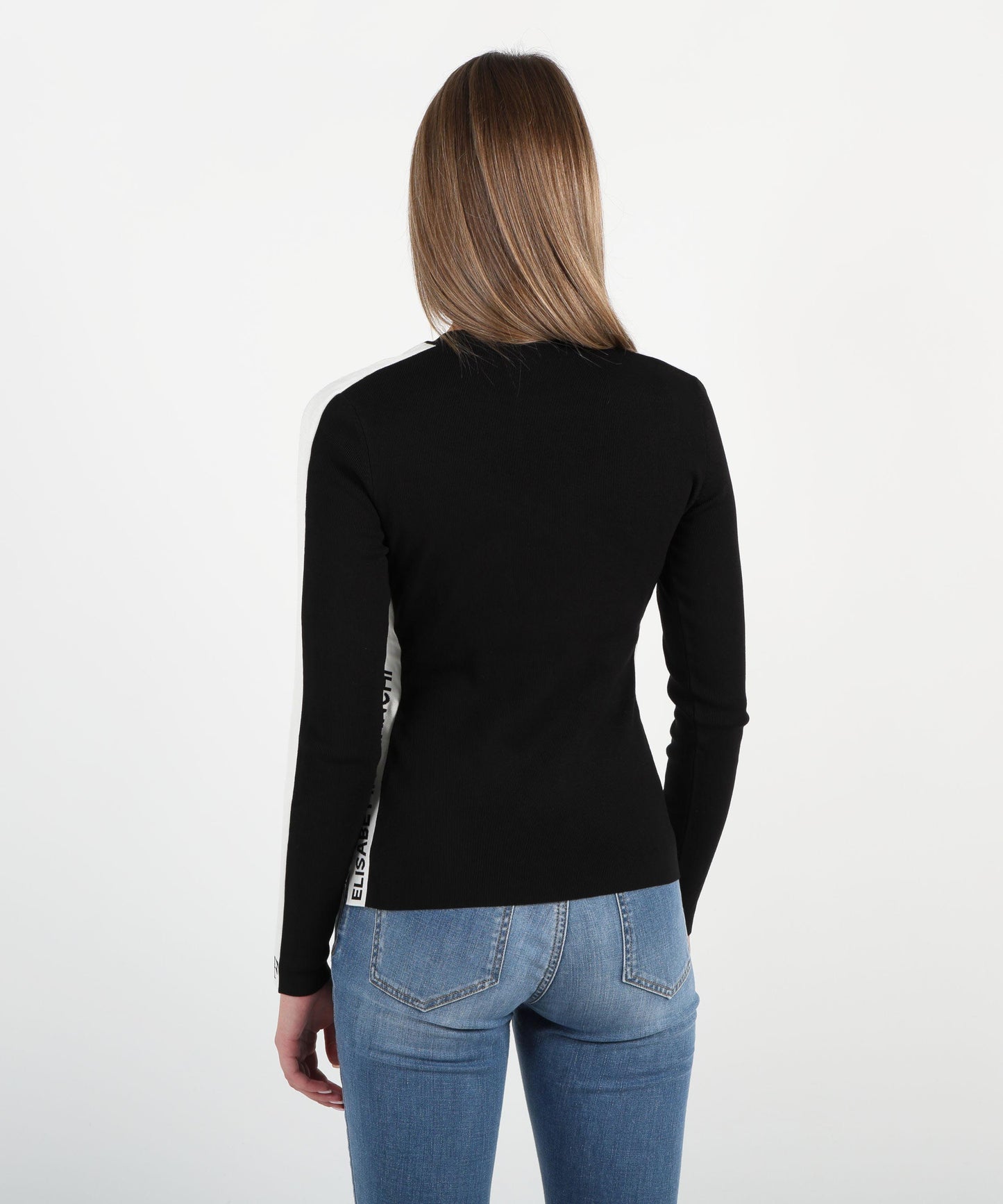 ELISABETTA FRANCHI Maglia girocollo con bande