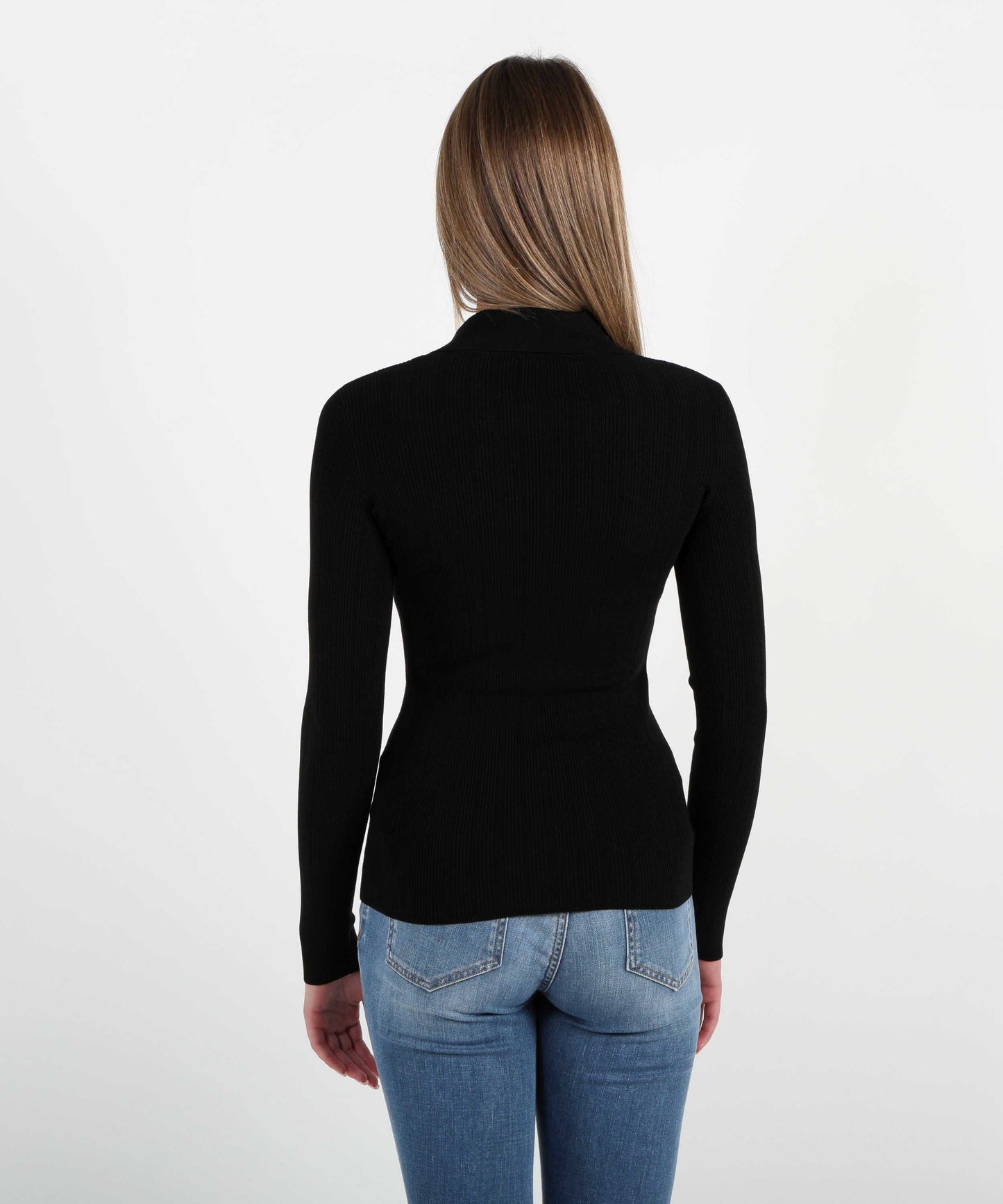 ELISABETTA FRANCHI Maglia a costine con dettagli a jour