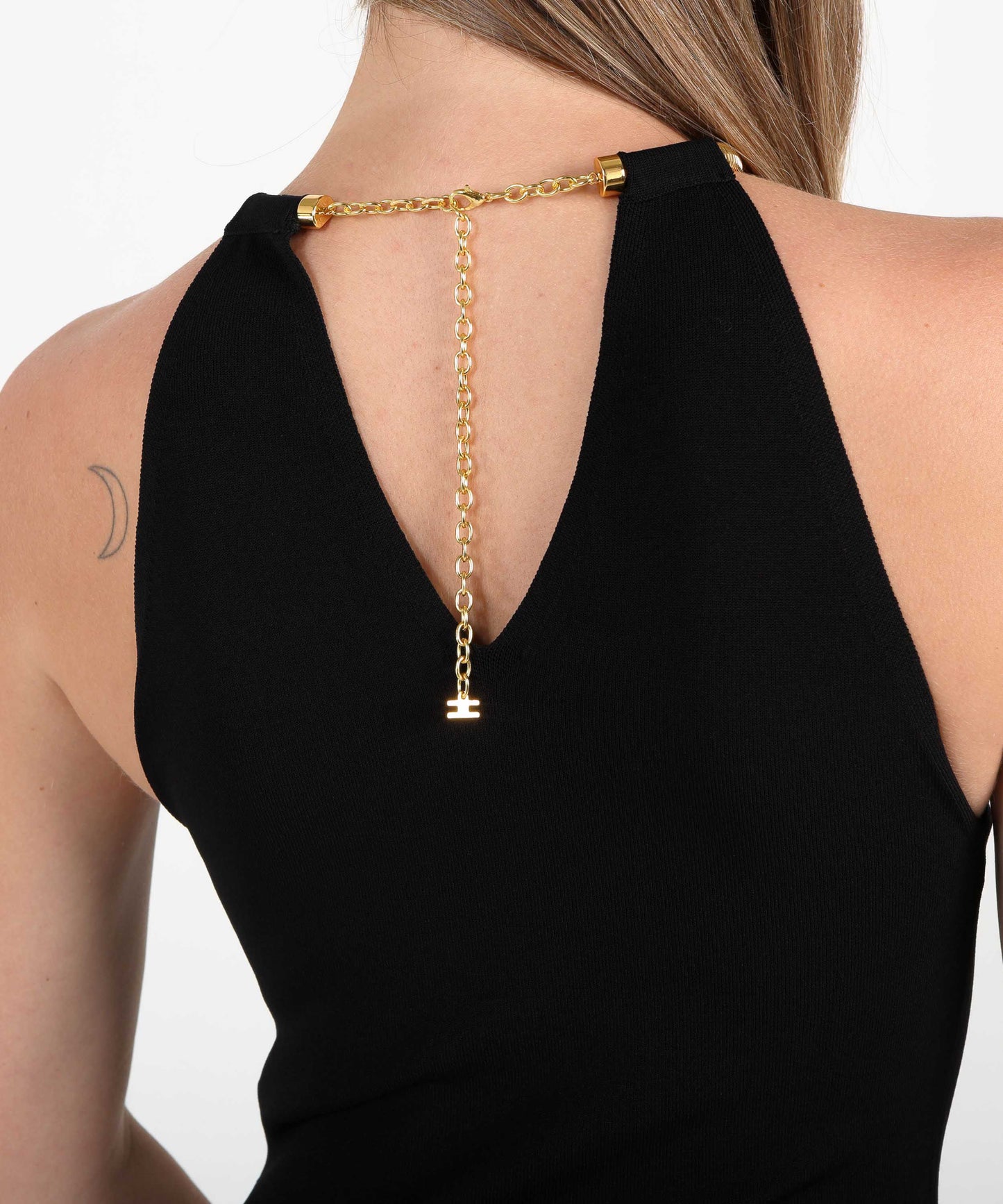 ELISABETTA FRANCHI Top in maglia con snake gioiello