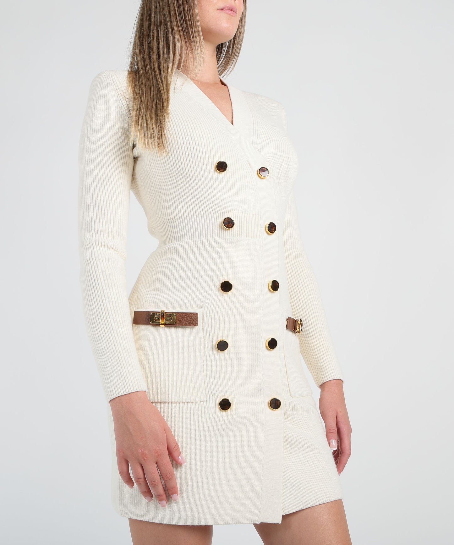 ELISABETTA FRANCHI Mini abito in maglia con decorazioni