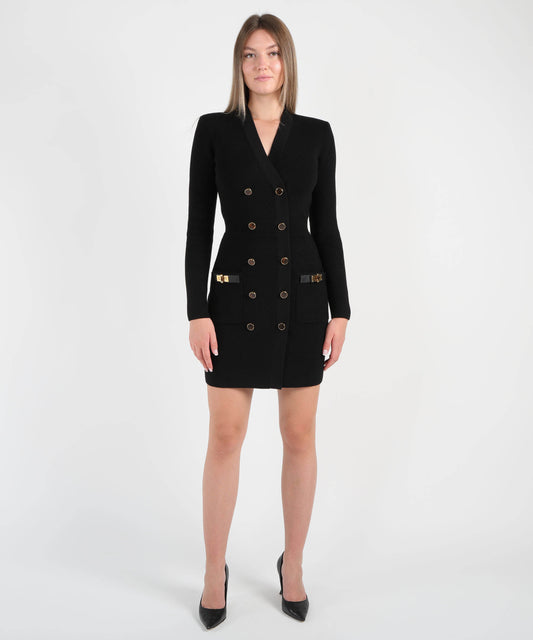ELISABETTA FRANCHI Mini abito in maglia con decorazioni