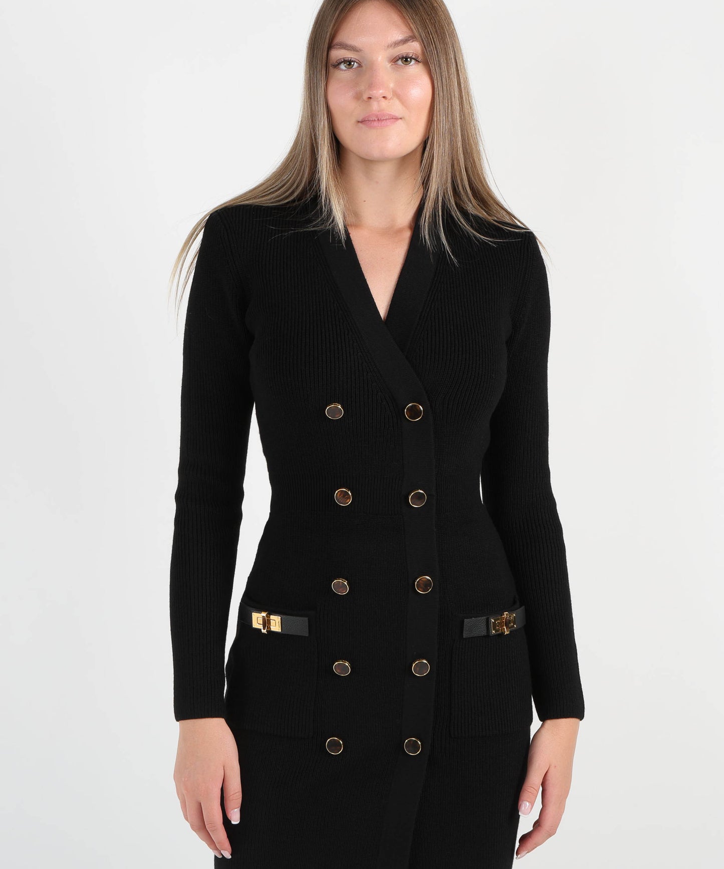ELISABETTA FRANCHI Mini abito in maglia con decorazioni