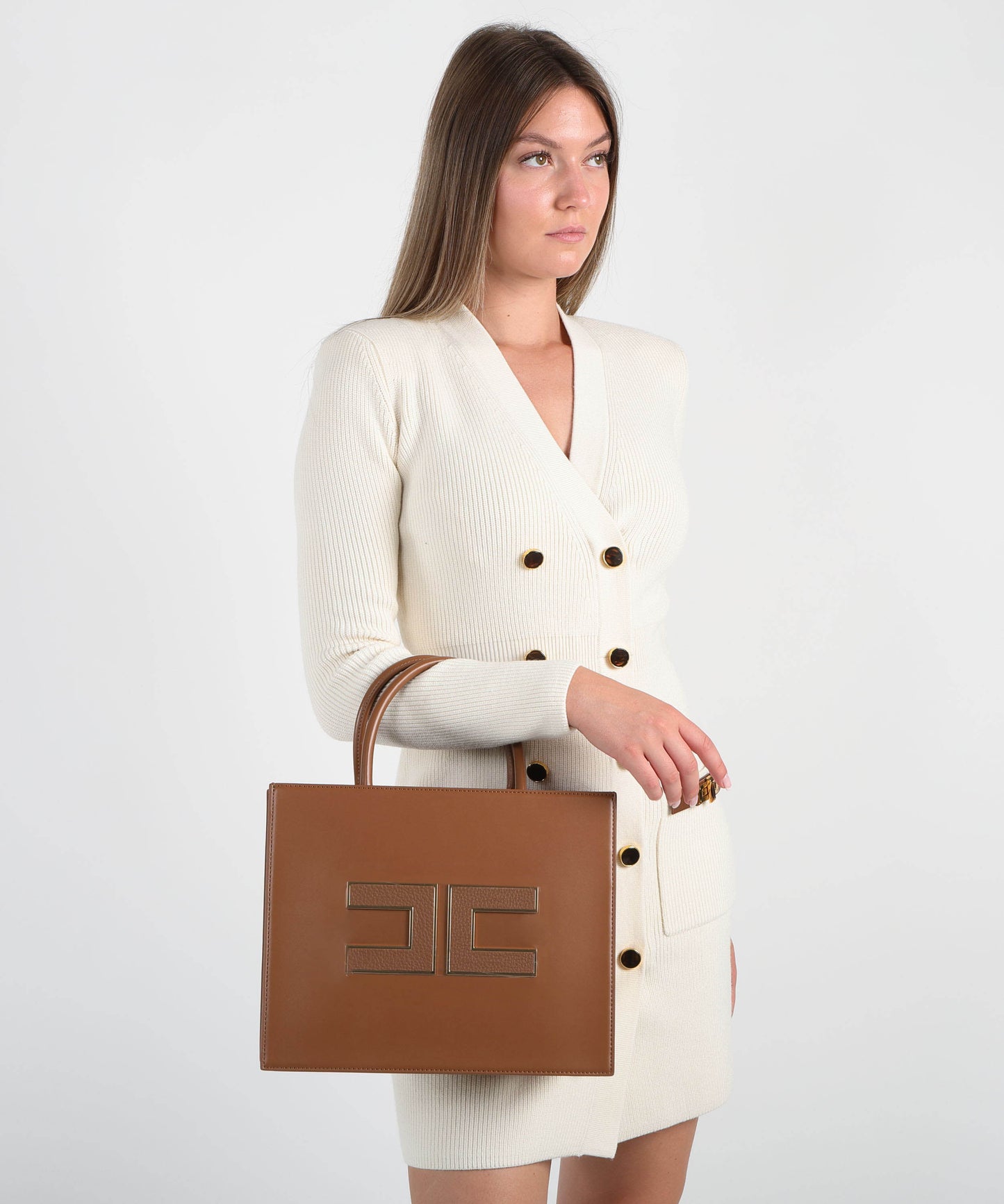 ELISABETTA FRANCHI Big tote con logo