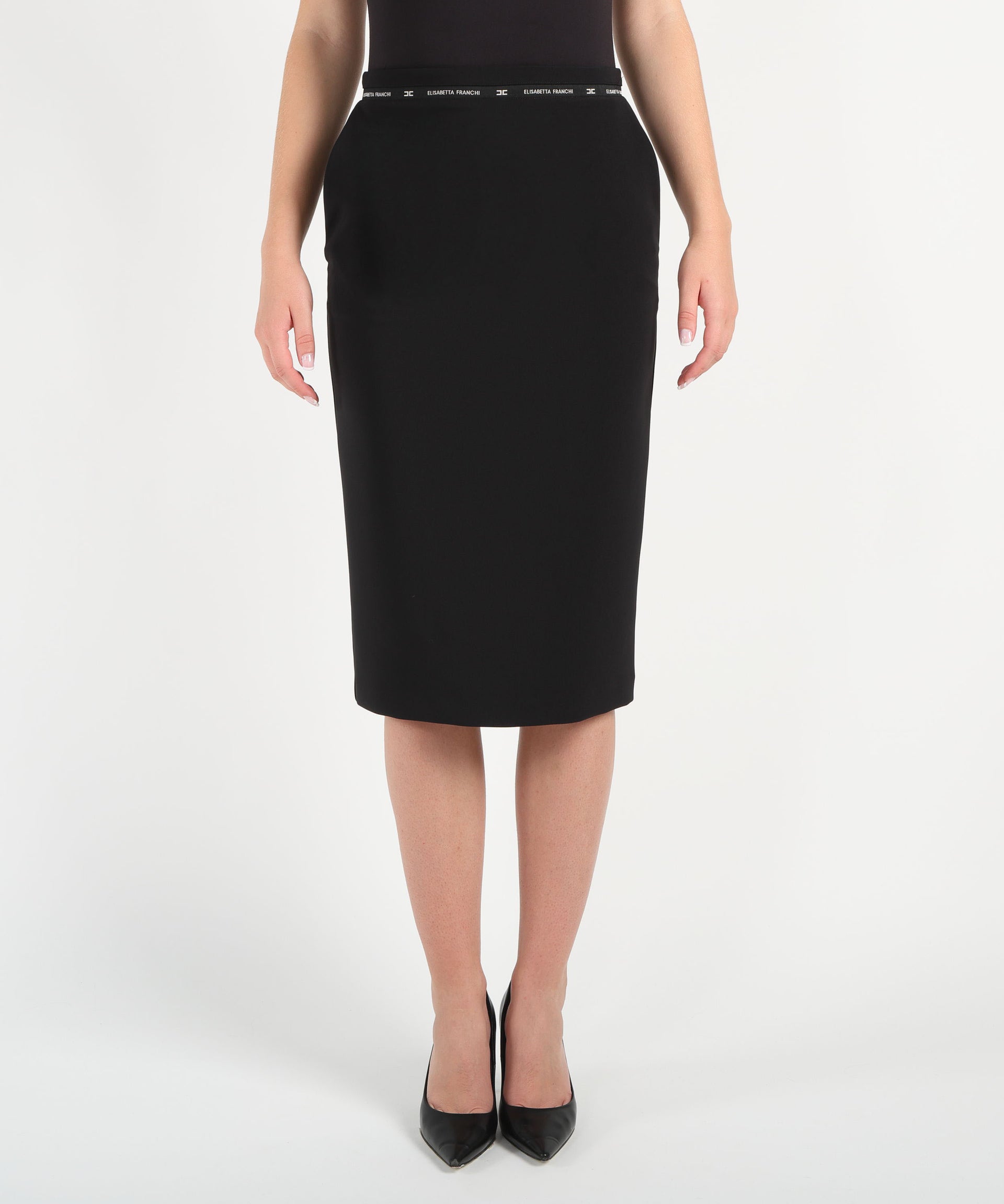ELISABETTA FRANCHI Gonna nastro con logo