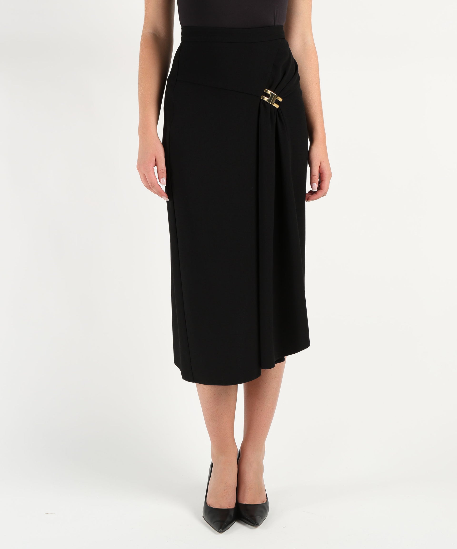 ELISABETTA FRANCHI Gonna in crêpe leggero con drappeggio