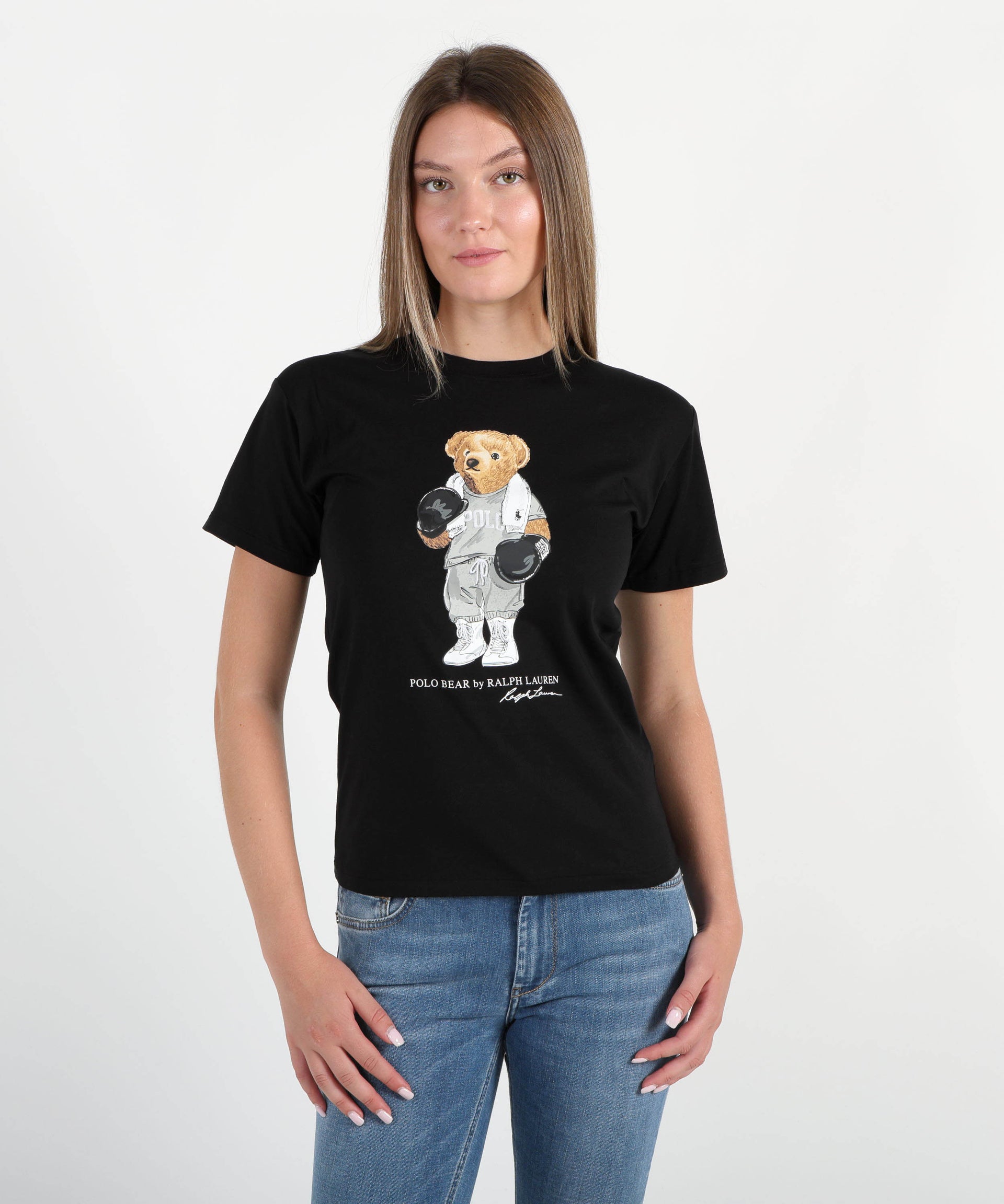 POLO RALPH LAUREN T-shirt in jersey di cotone con Polo Bear e logo esclusivo