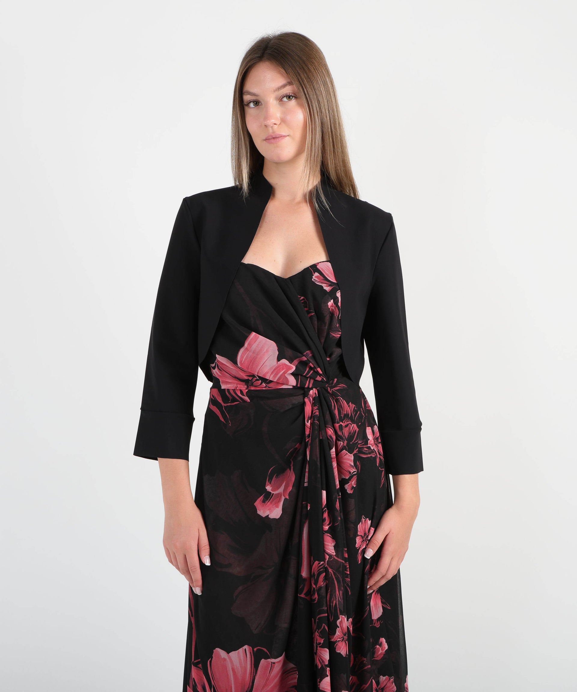 CHIARA BONI Bolero in jersey stretch con manica a 3/4