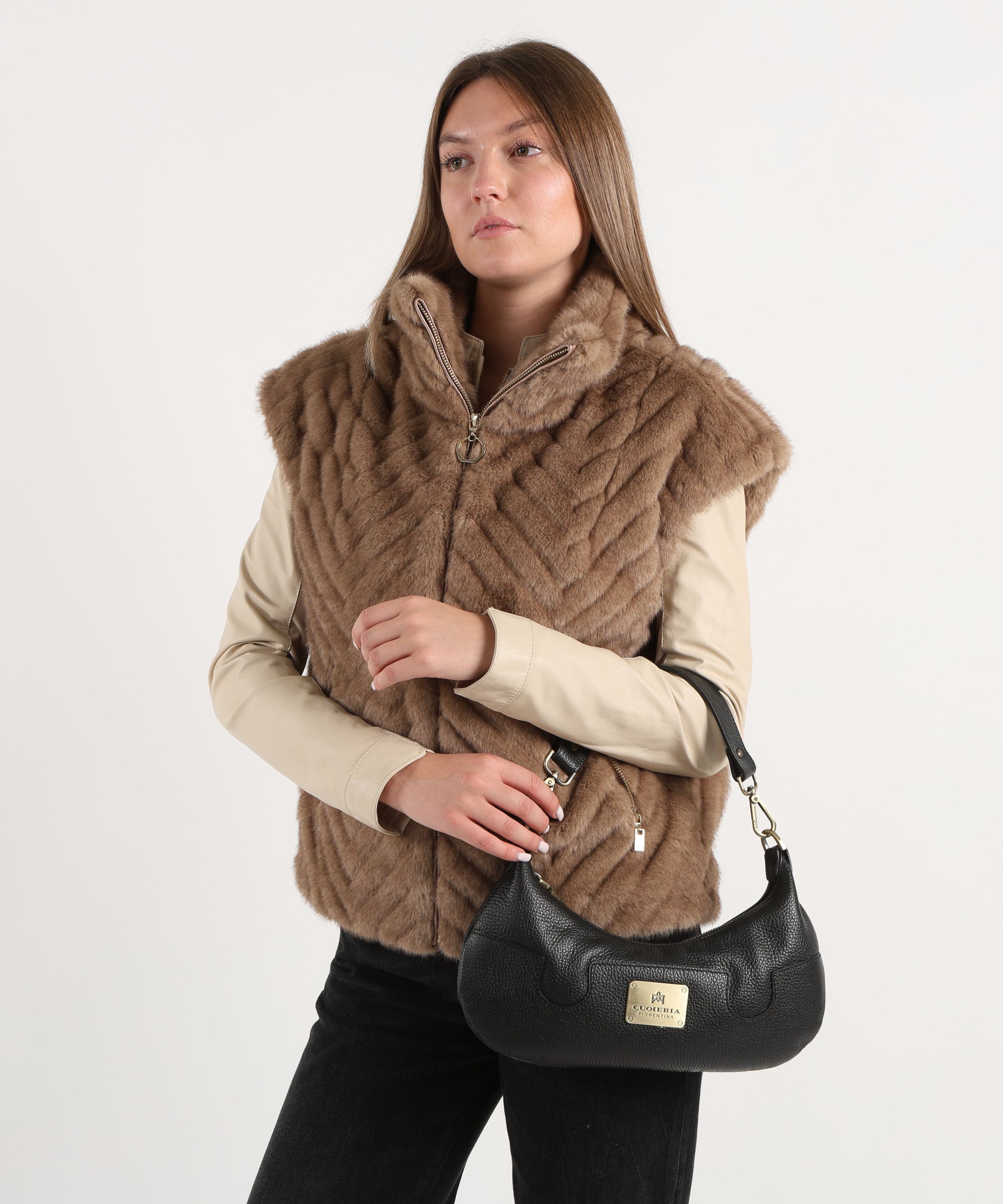 CUOIERIA FIORENTINA  Borsa Small Croissant Bella Selleria – Eleganza Urbana in Pelle di Vitello