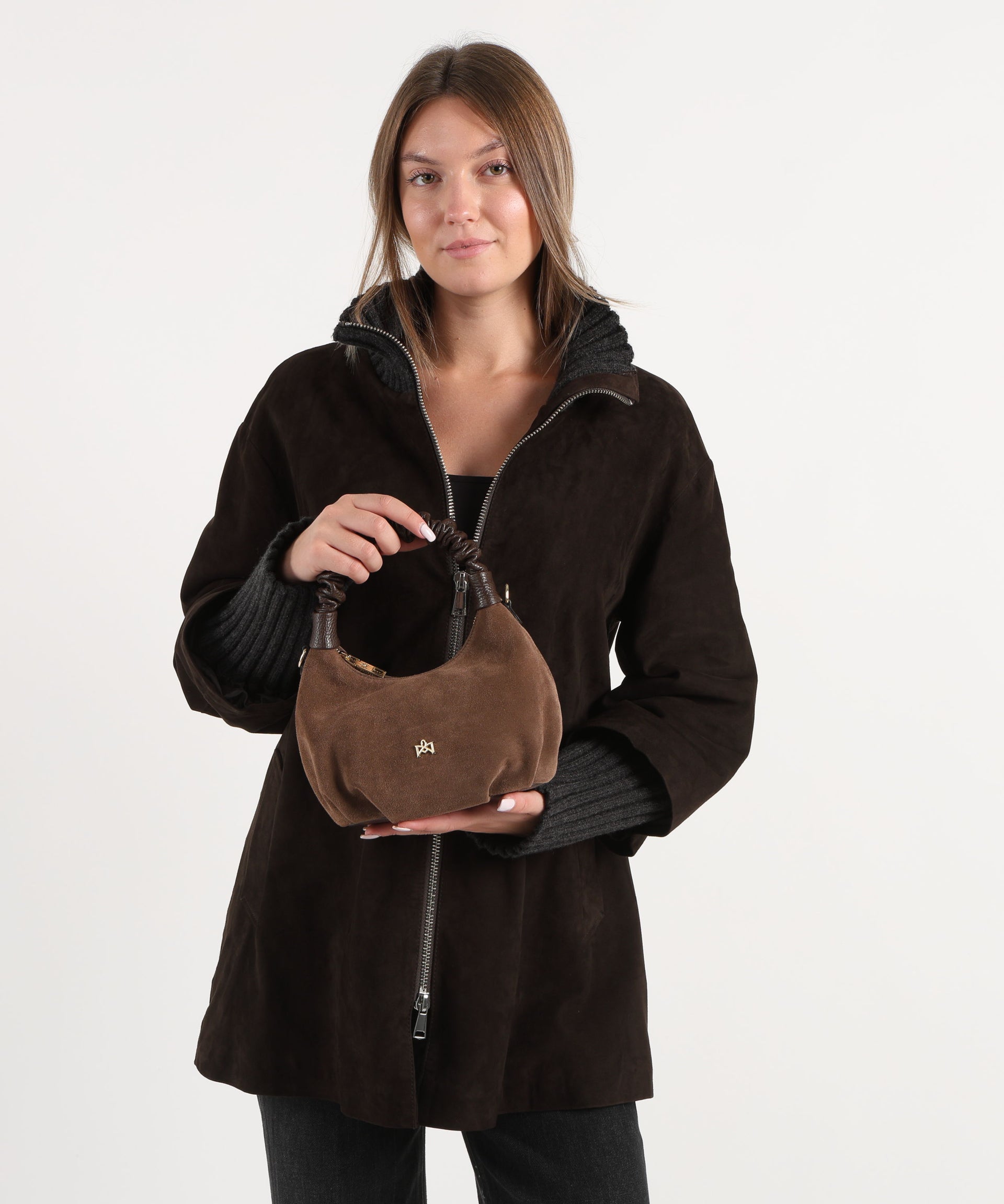 CUOIERIA FIORENTINA  Hobo Mini Chop – Eleganza Giocosa in Pelle Suede