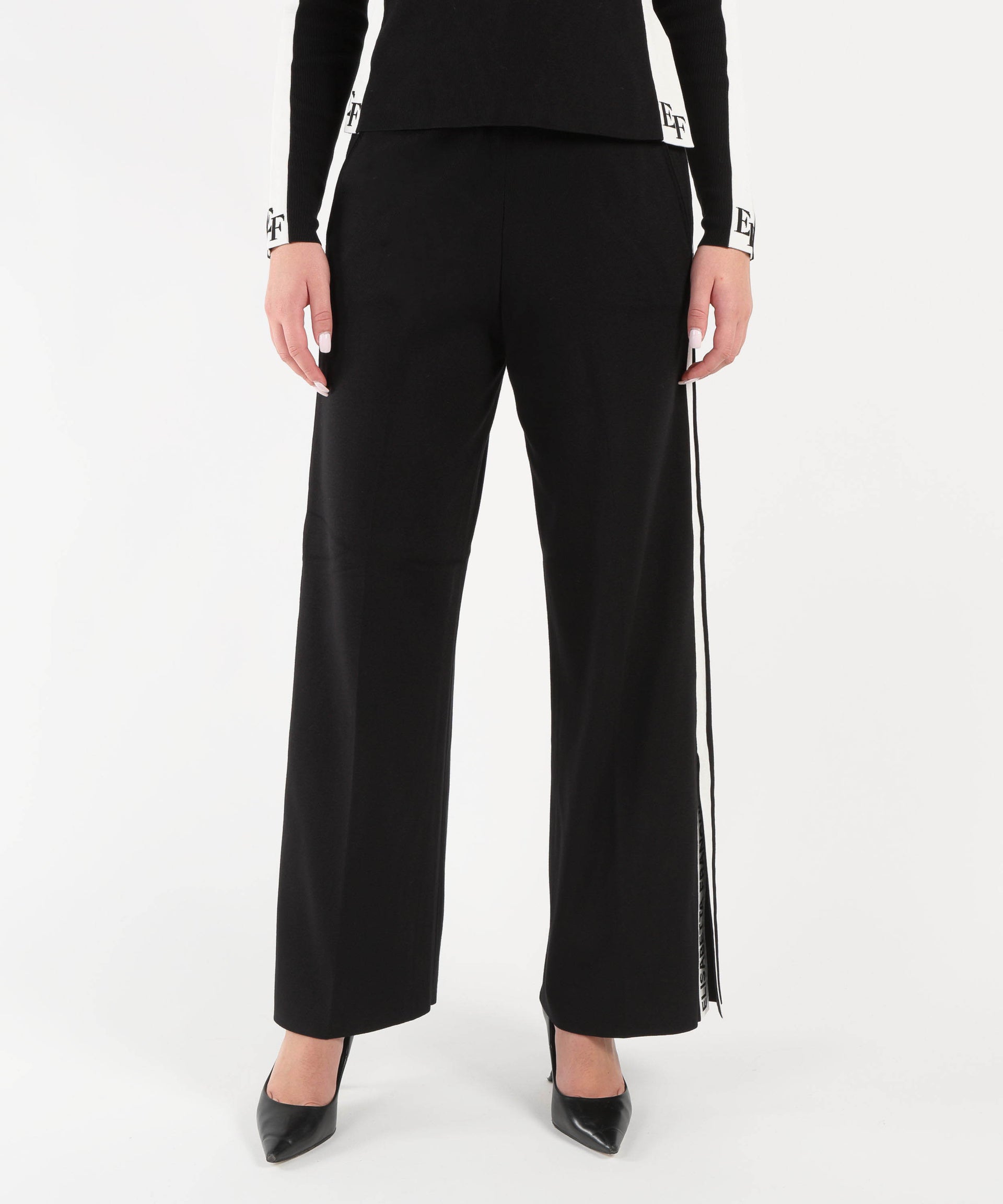 ELISABETTA FRANCHI Pantalone in viscosa con bande