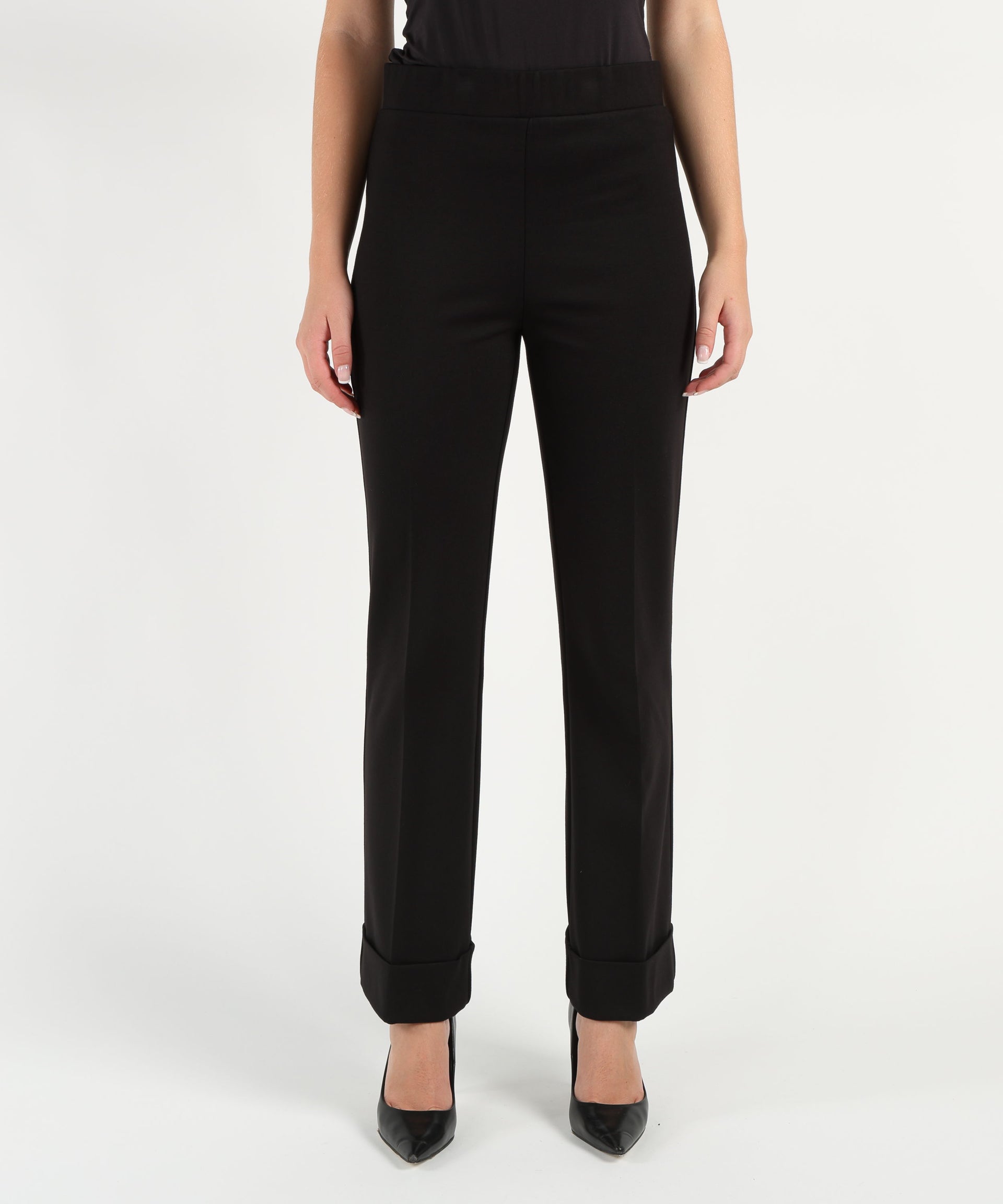 RIBKOFF Pantaloni pull-on svasati in maglia pesante
