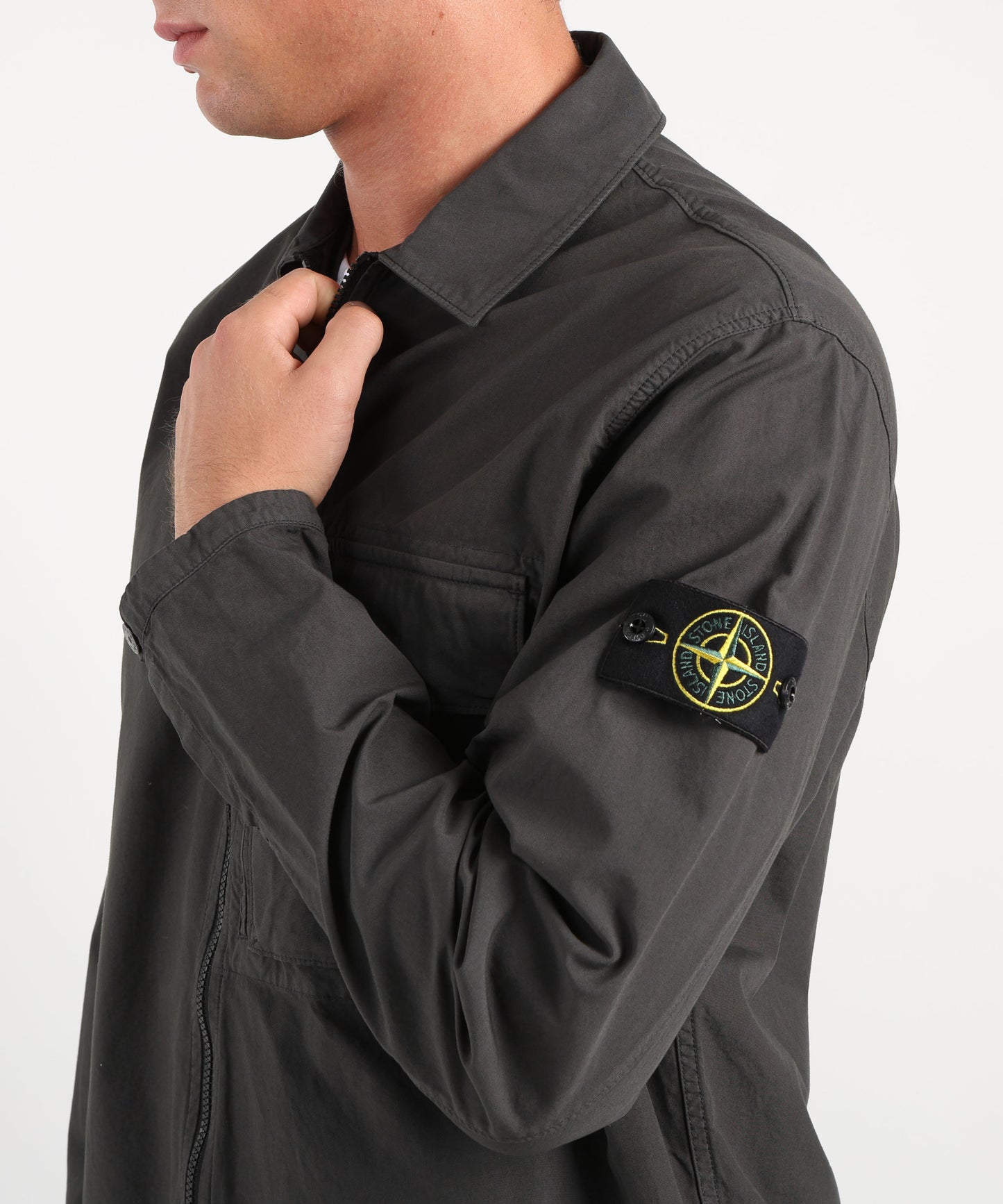 STONE ISLAND Overshirt con tasca sul petto