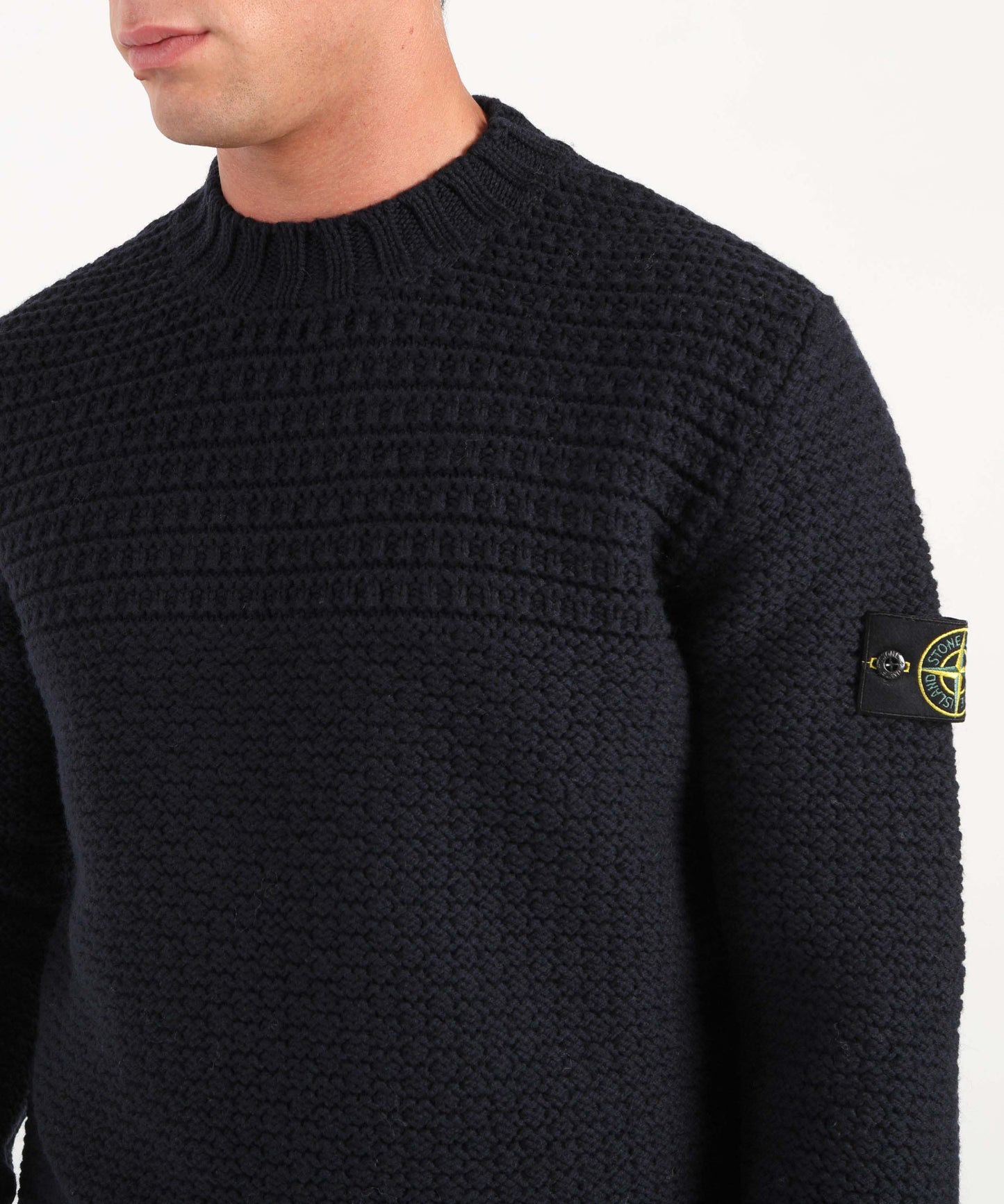 STONE ISLAND Maglione con collo a lupetto con finiture a coste larghe