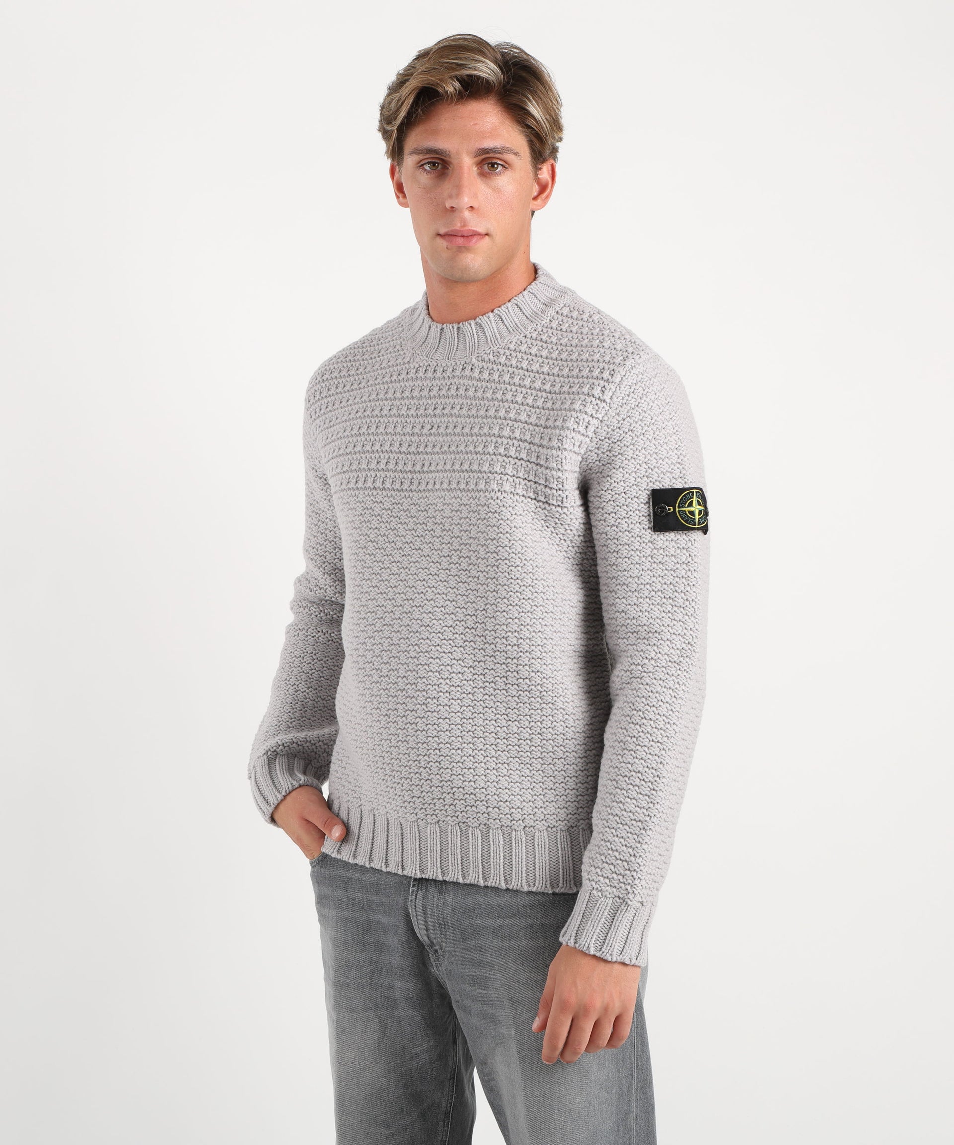 STONE ISLAND Maglione con collo a lupetto con finiture a coste