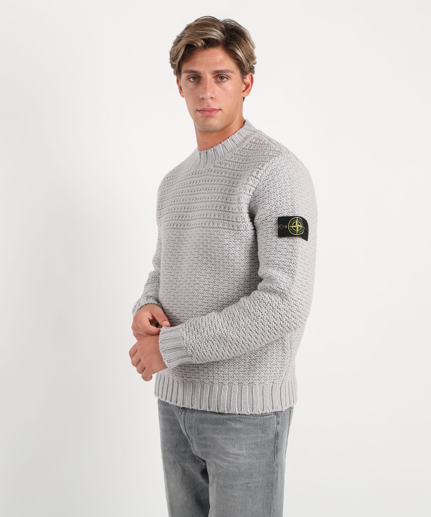 STONE ISLAND Maglione con collo a lupetto con finiture a coste larghe