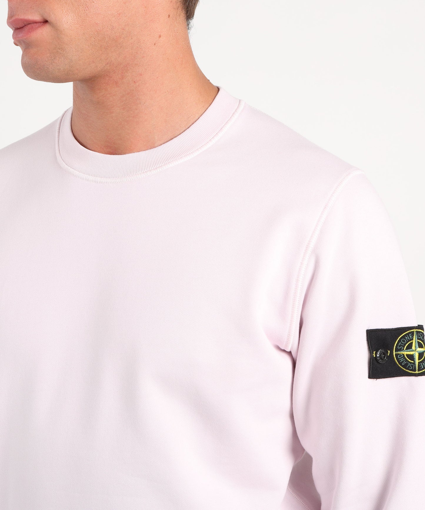 STONE ISLAND Felpa girocollo regular fit con polsini elasticizzati