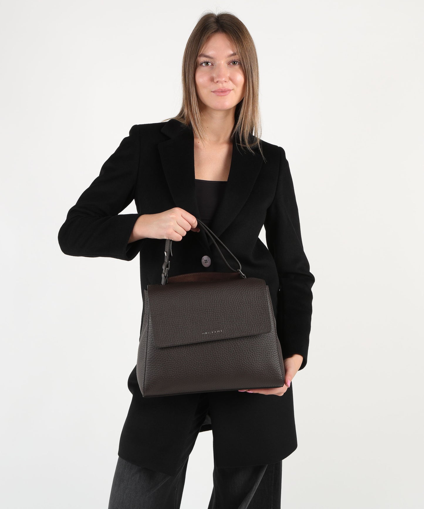 ORCIANI Borsa Sveva Soft Media a spalla in pelle con tracolla