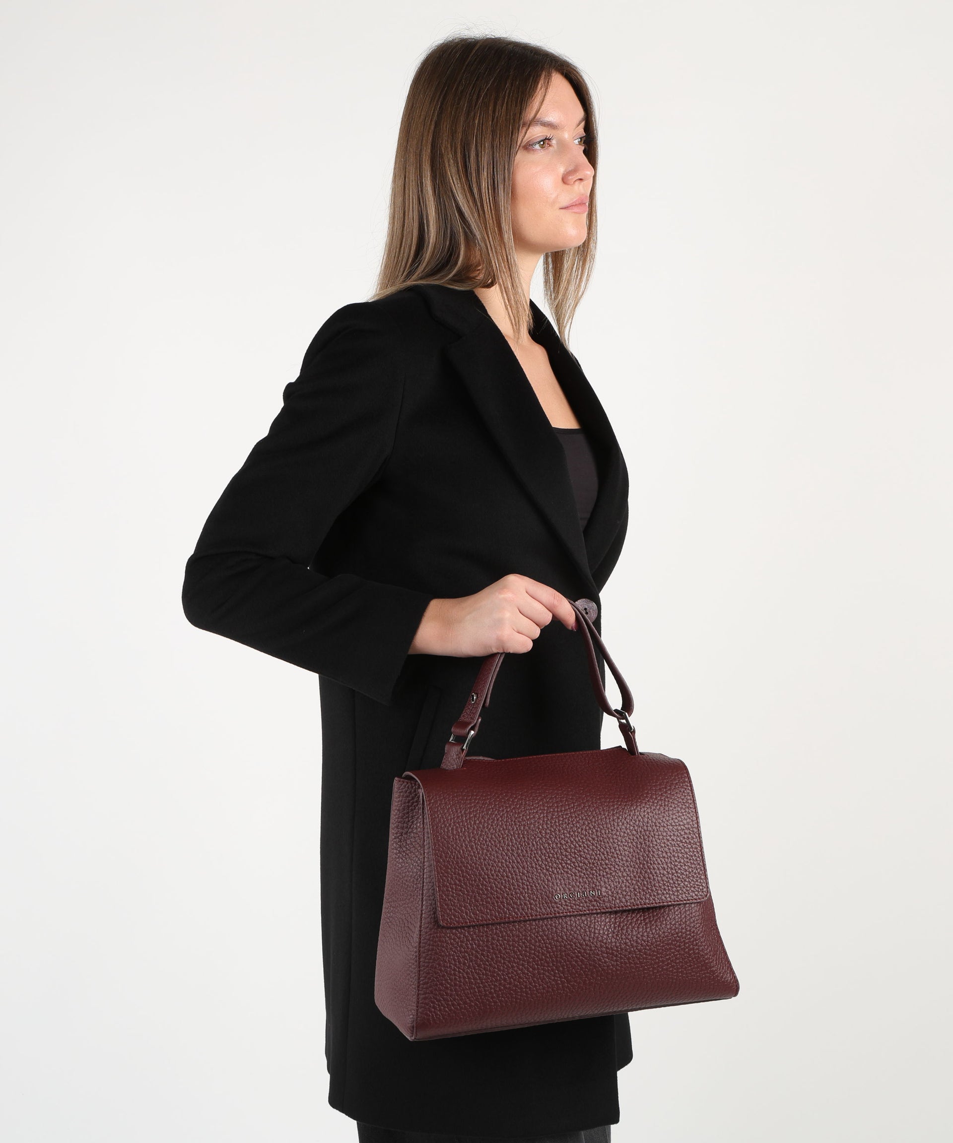 ORCIANI Borsa Sveva Soft Media a spalla in pelle con tracolla