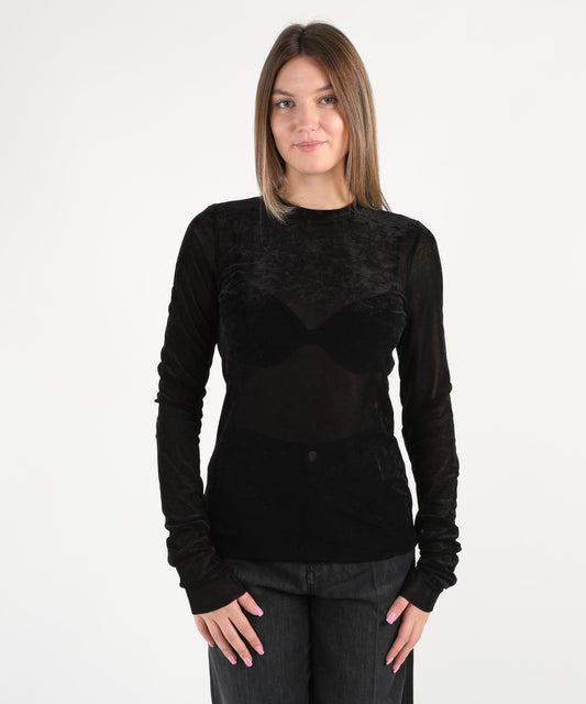 MEIMEI T-shirt manica lunga in velluto