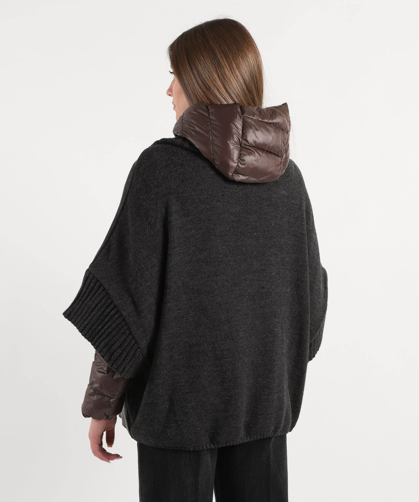 THE JACKIE LEATHERS Piumino con mantella lavinia knit