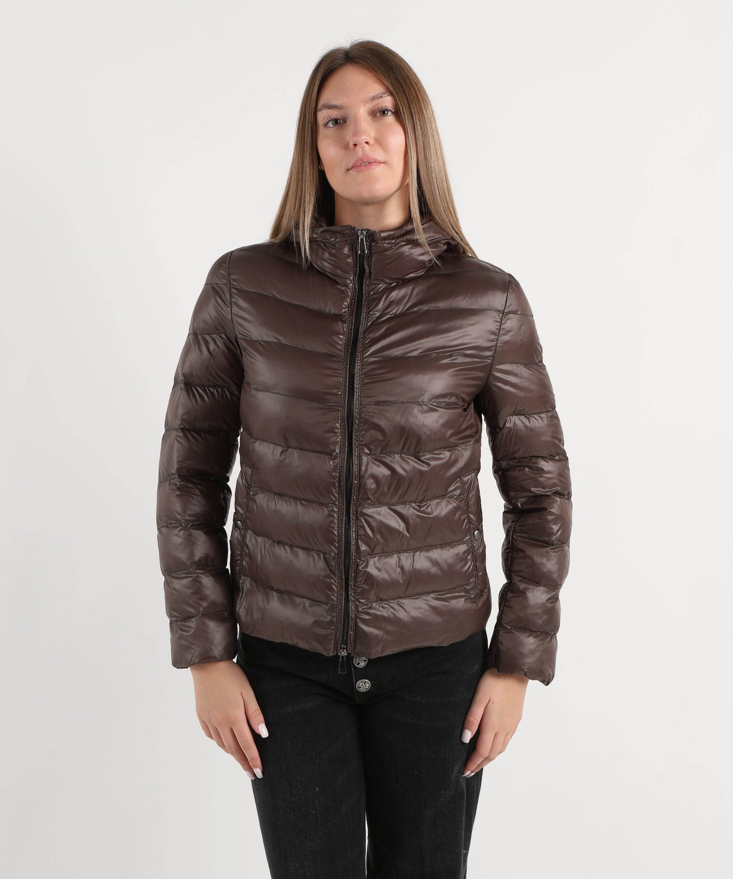 THE JACKIE LEATHERS Piumino con mantella lavinia knit