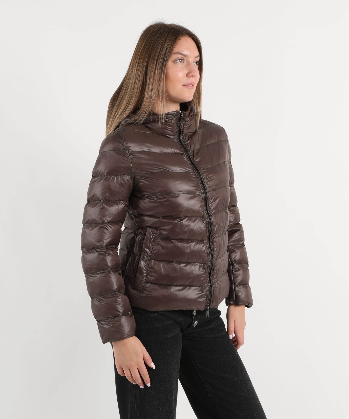 THE JACKIE LEATHERS Piumino con mantella lavinia knit