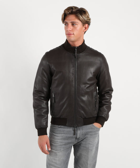 THE JACK LEATHERS Bomber in pelle reversibile