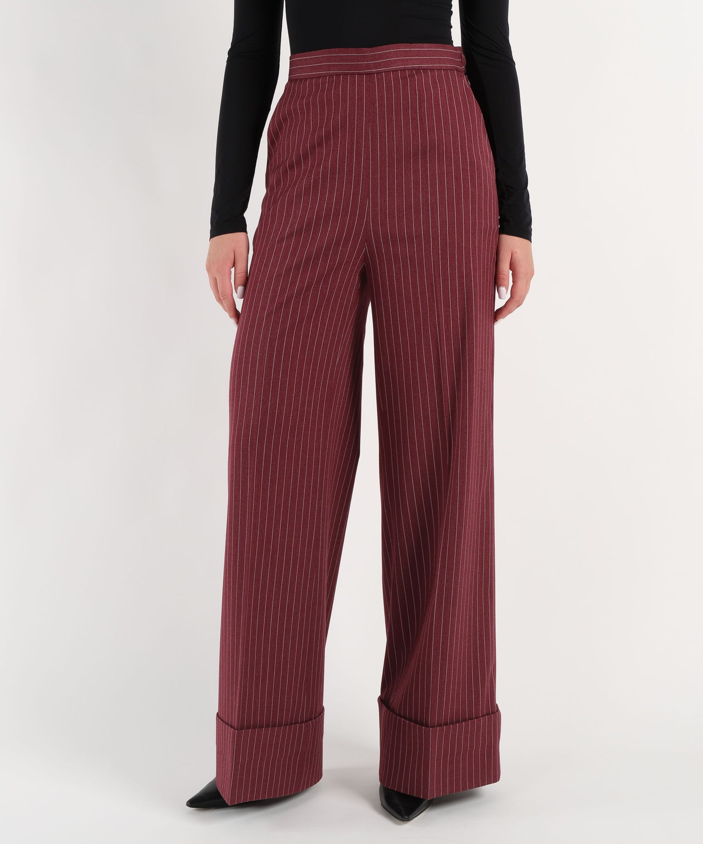 SILENCE LIMITED pinstripe wide leg