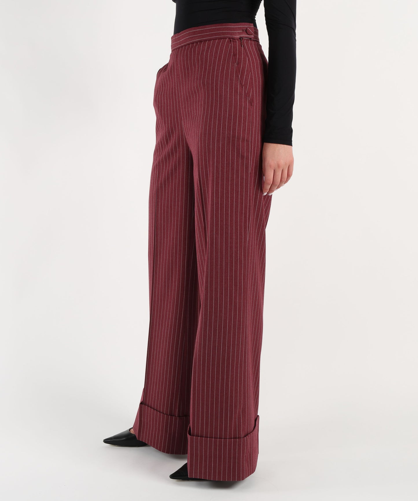 SILENCE LIMITED pinstripe wide leg
