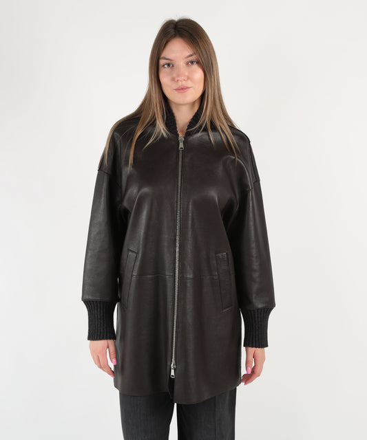 THE JACKIE LEATHERS Giacca lunga in pelle