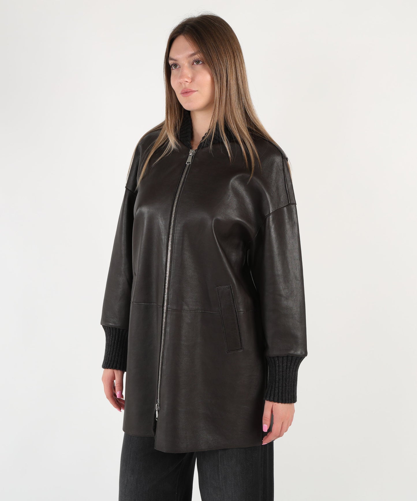 THE JACKIE LEATHERS Giacca lunga in pelle