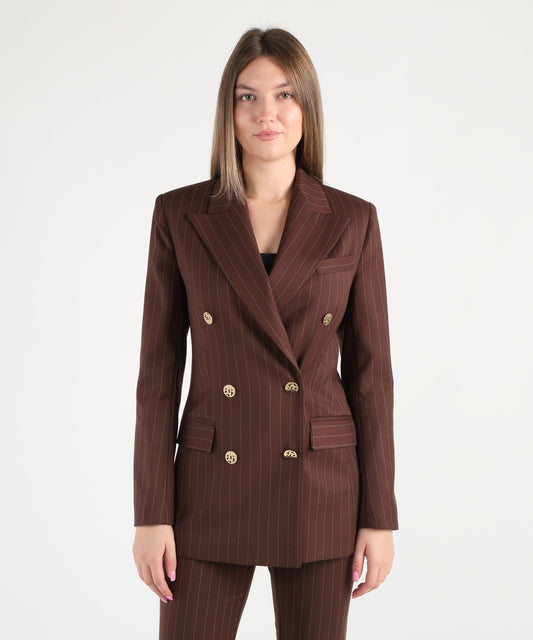 SILENCE LIMITED stripe blazer