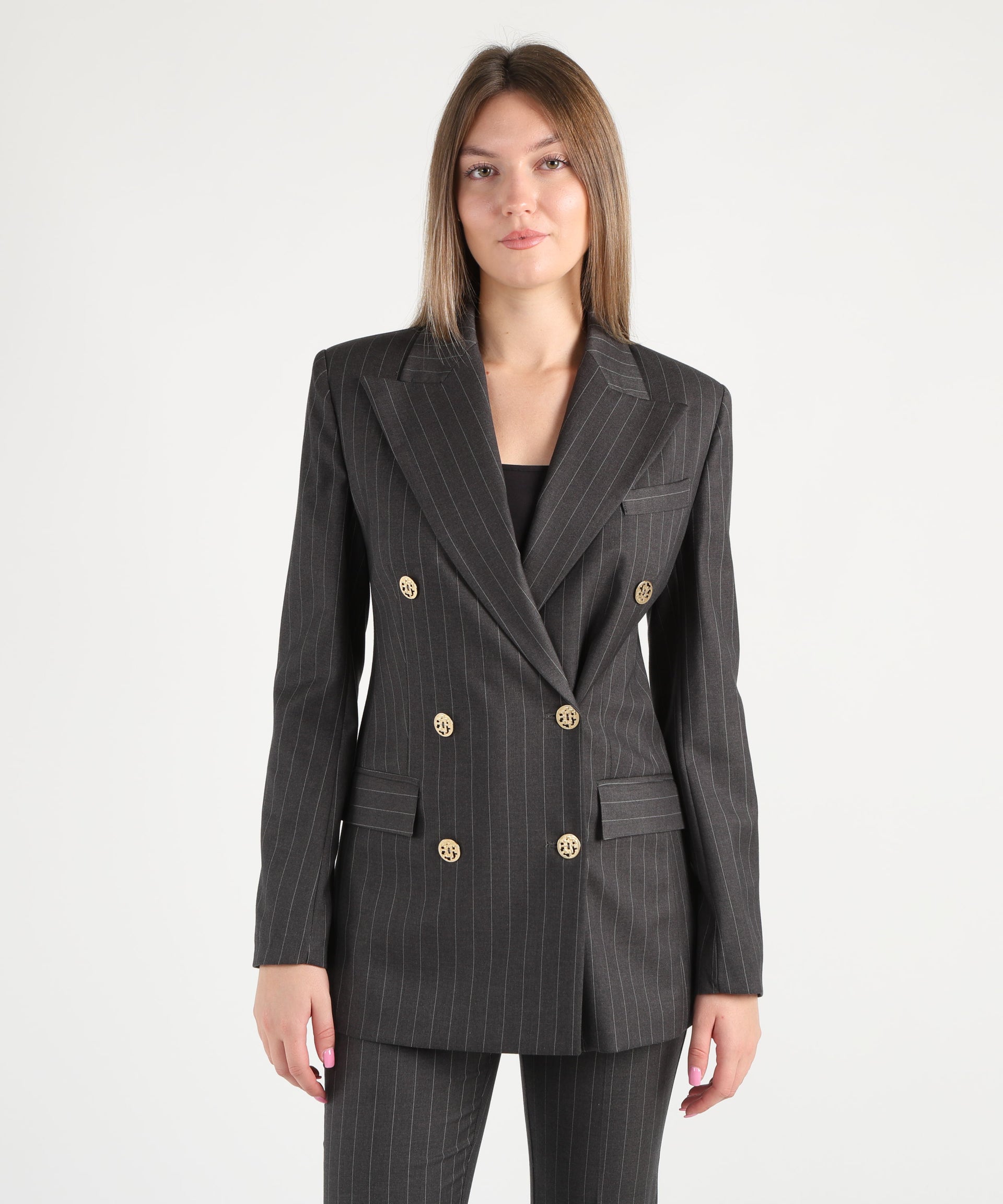 SILENCE LIMITED stripe blazer