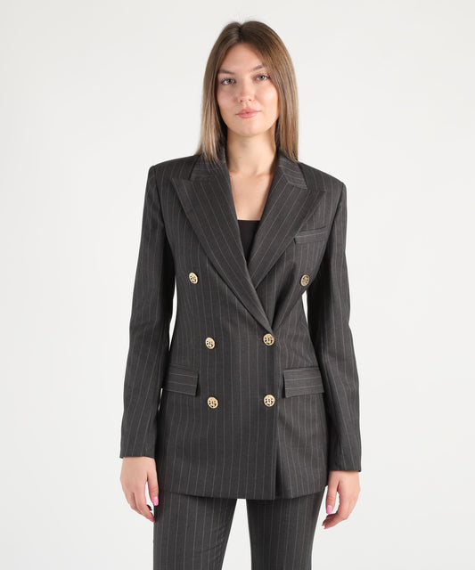 SILENCE LIMITED stripe blazer