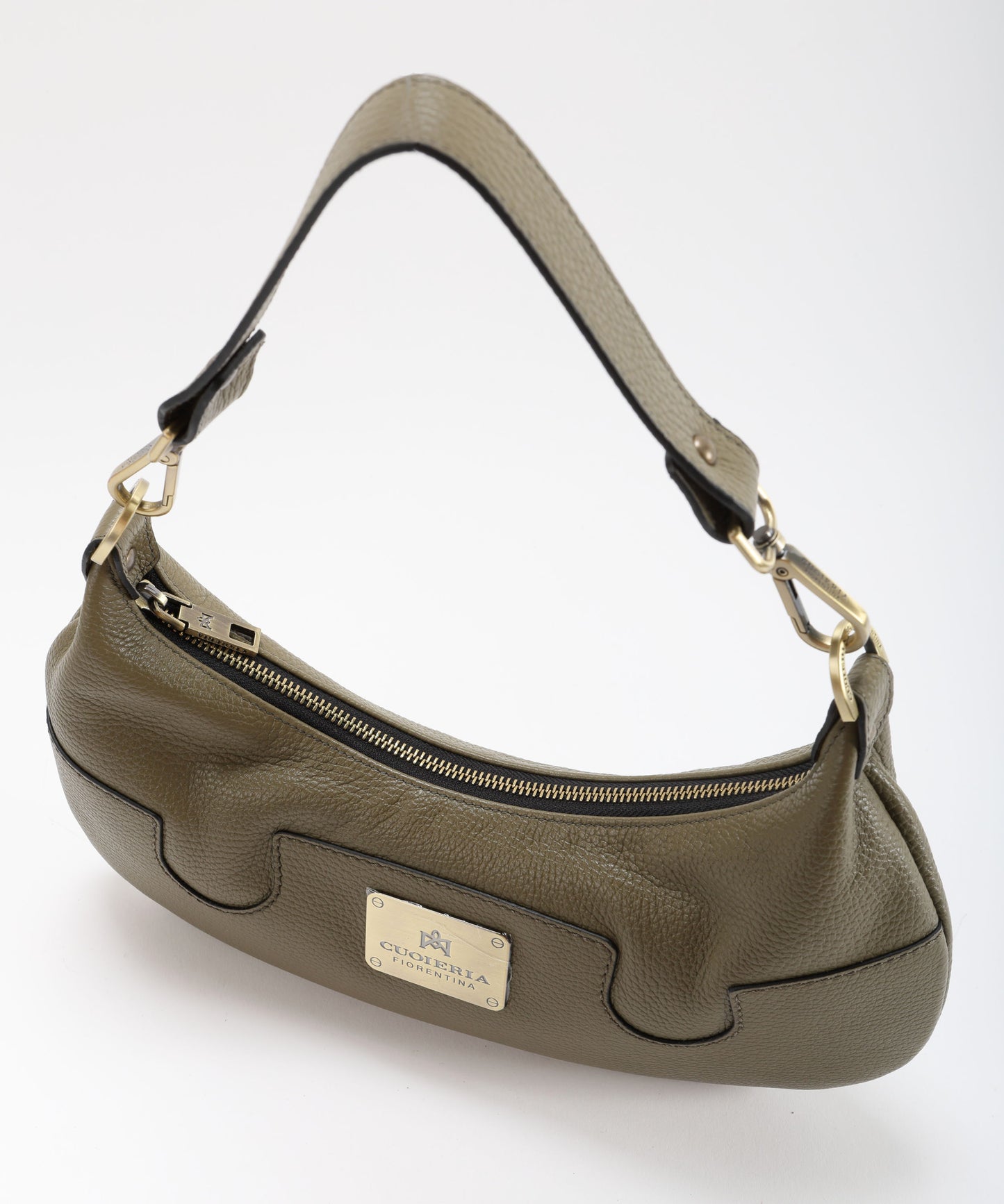 CUOIERIA FIORENTINA  Bella Selleria Small Croissant Bag – Urban Elegance in Calf Leather