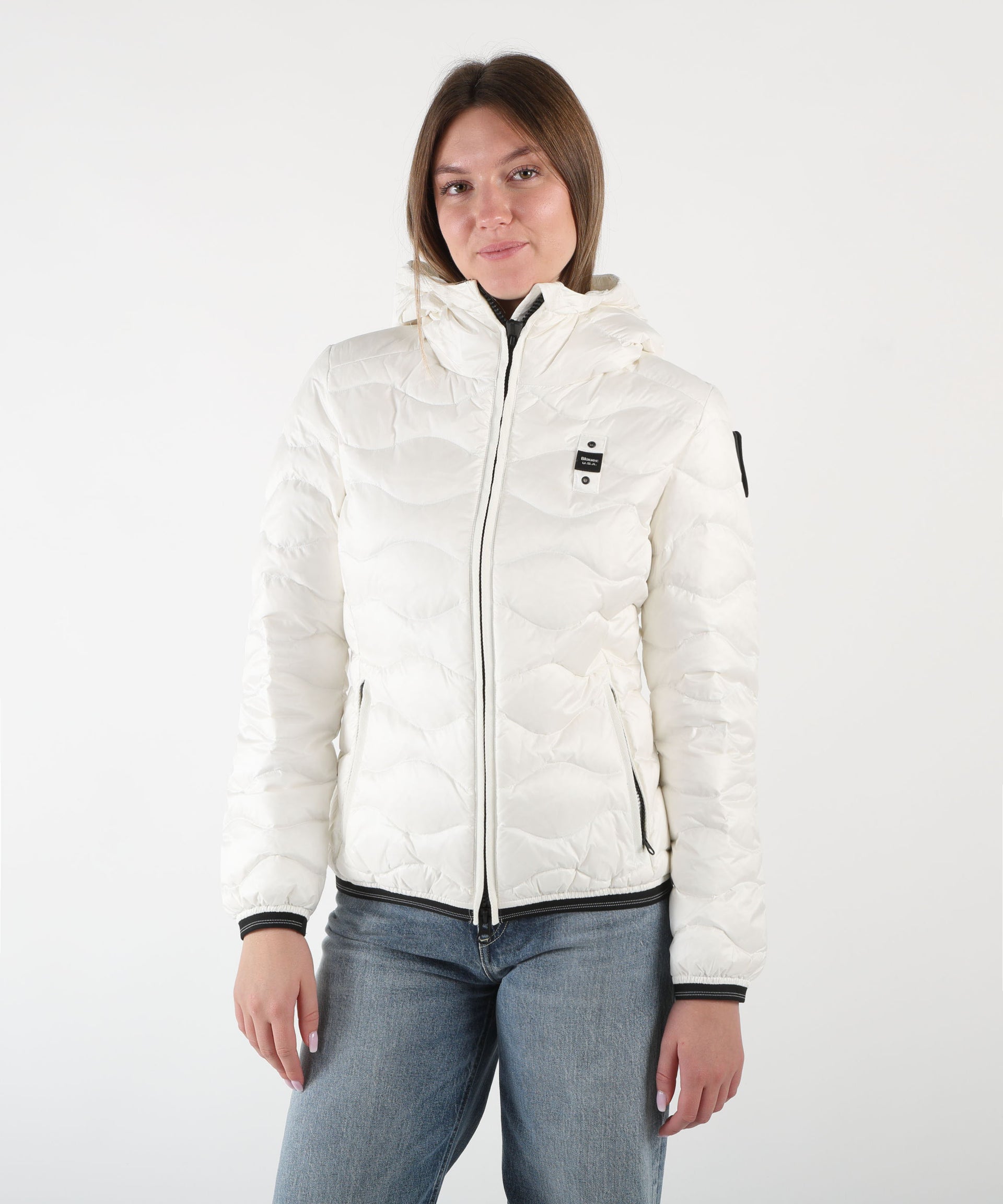BLAUER Piumino con bordo in pelliccia Aldie