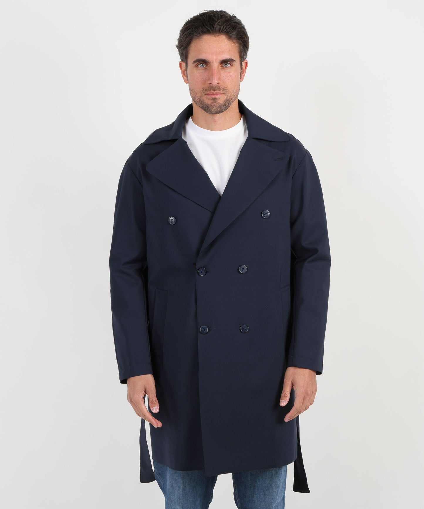 MARINO Trench doppiopetto con cinta