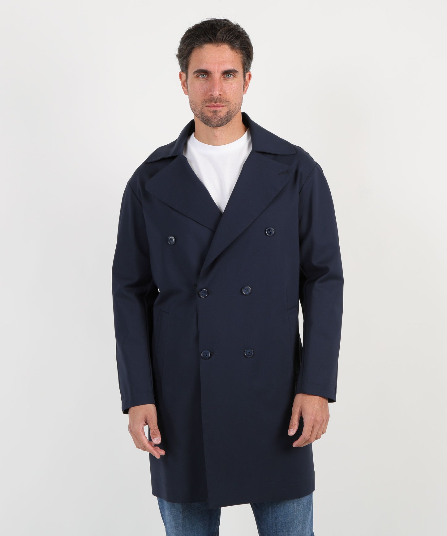 MARINO Trench doppiopetto con cinta