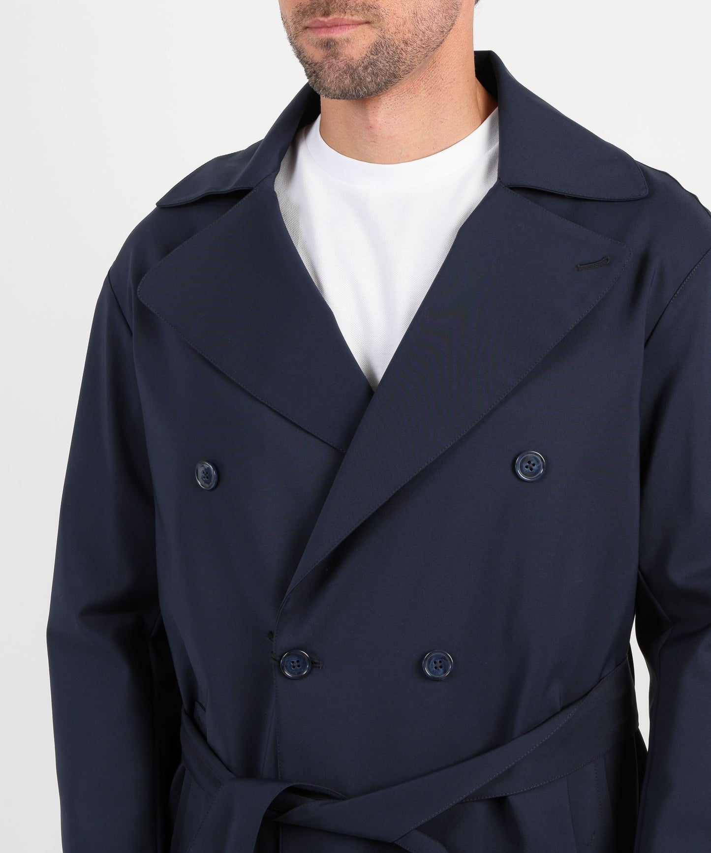 MARINO Trench doppiopetto con cinta