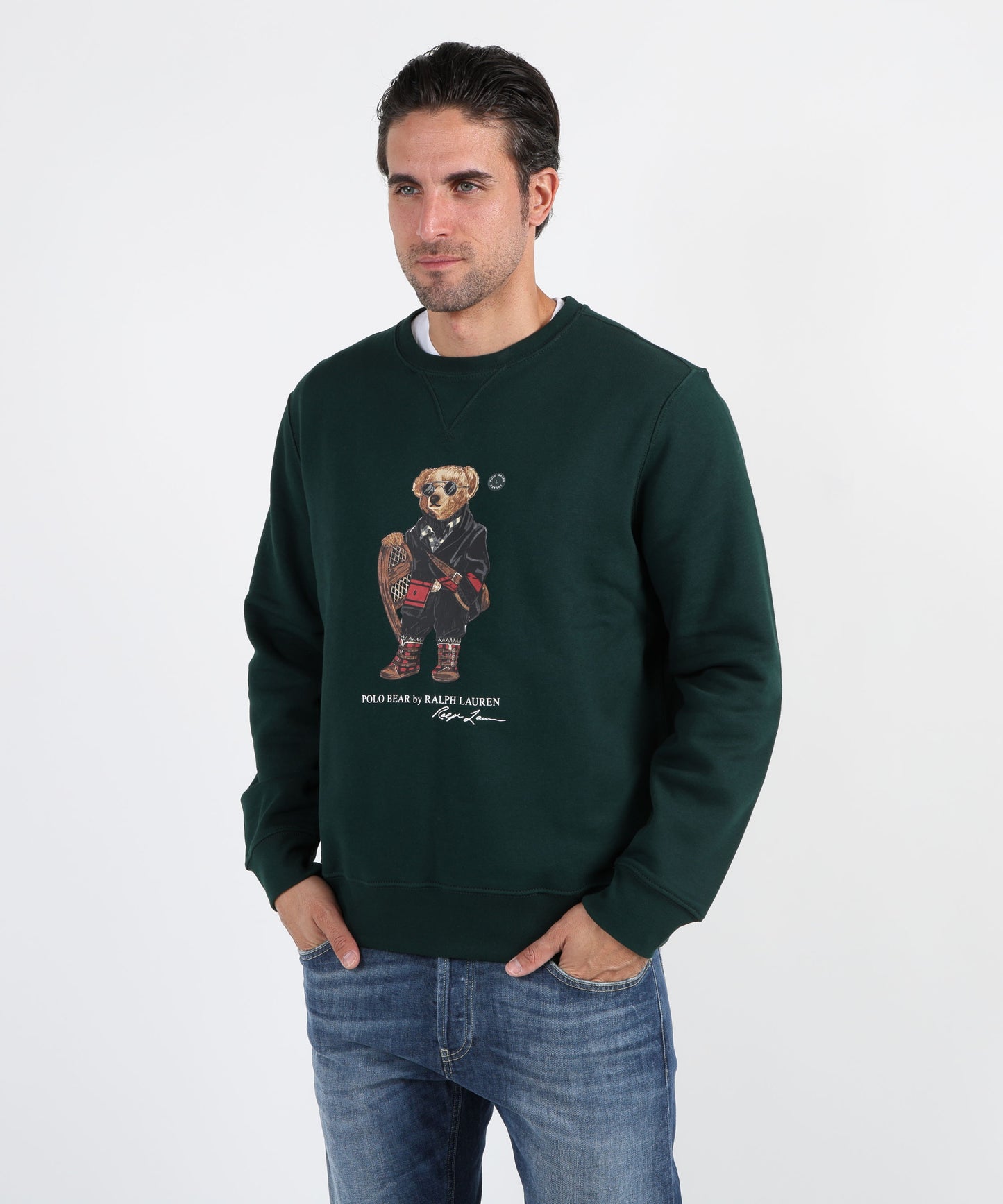 POLO RALPH LAUREN Felpa in cotone con stampa Polo Bear