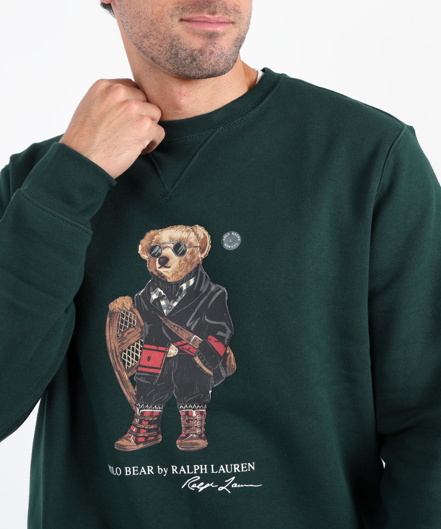 POLO RALPH LAUREN Felpa in cotone con stampa Polo Bear