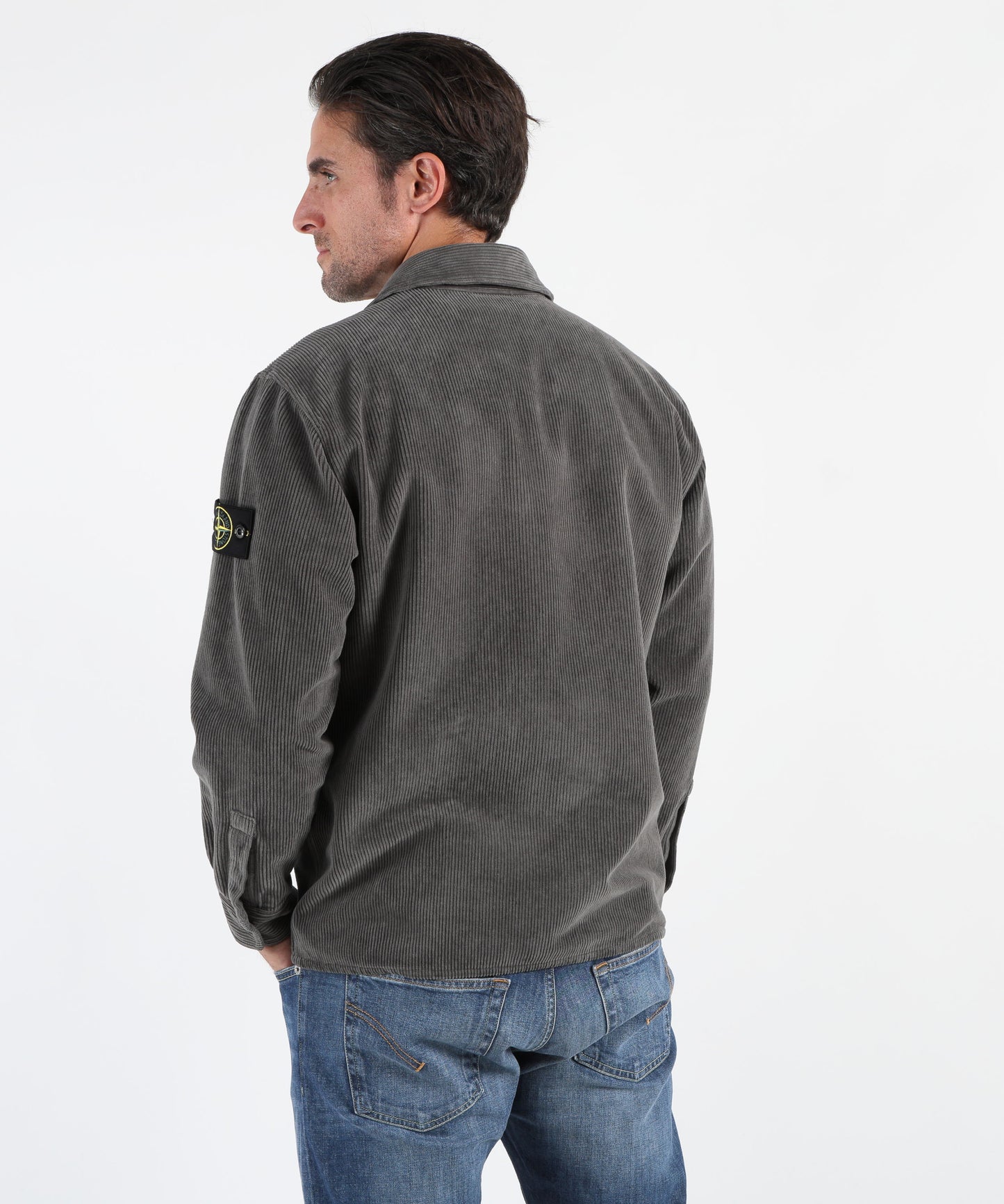STONE ISLAND Overshirt vestibilità comfort con tasche e automatici