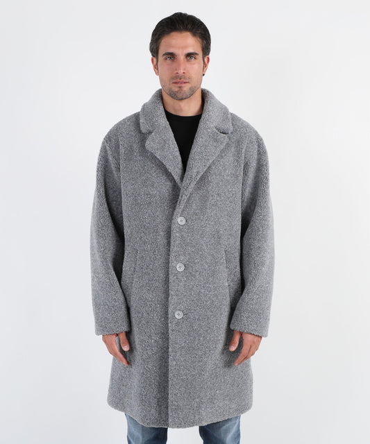 HERNO Single-breasted coat in teddy fabric