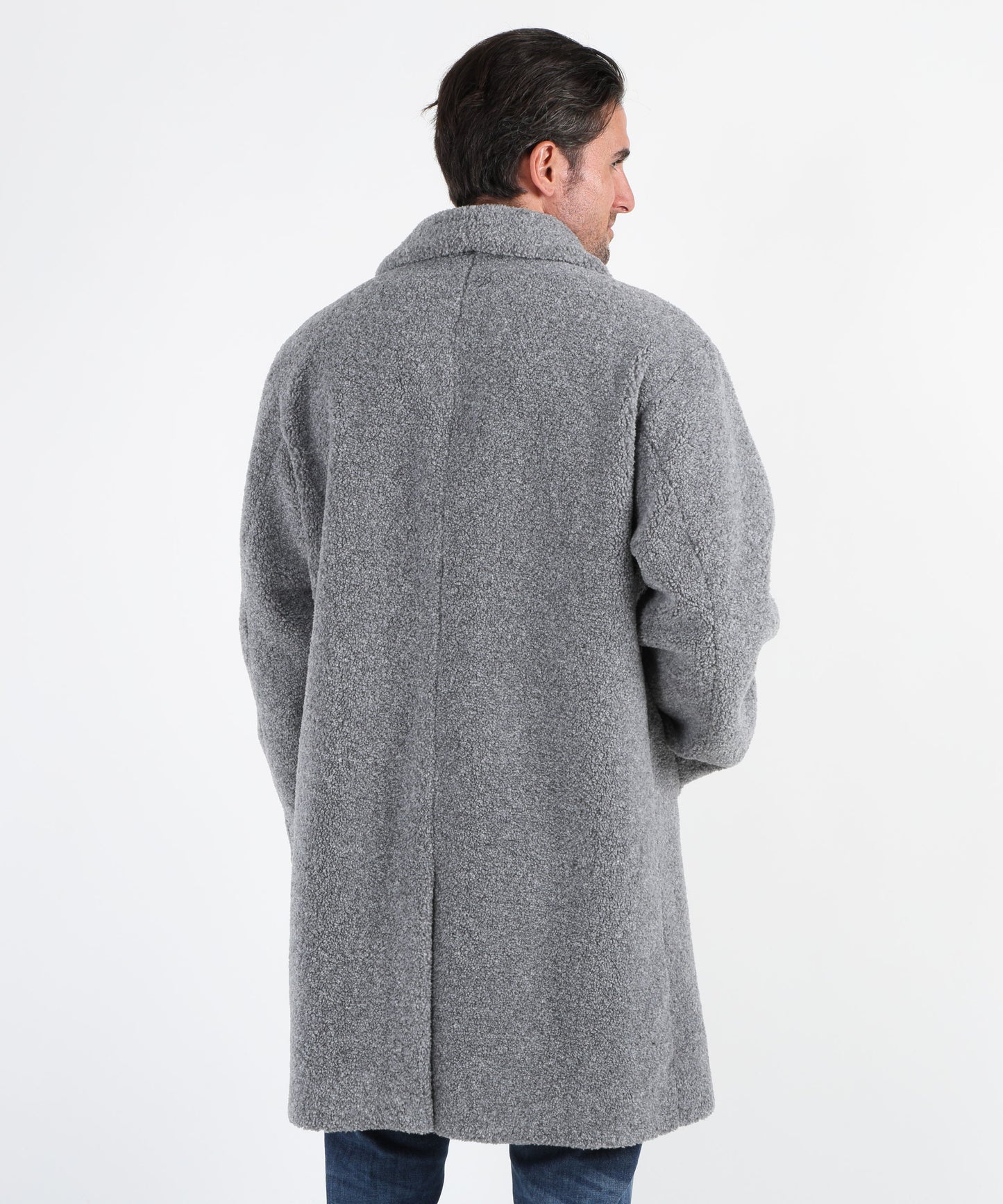 HERNO Single-breasted coat in teddy fabric